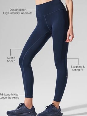 ALO Yoga Navy High-Waist Sculpting Leggings